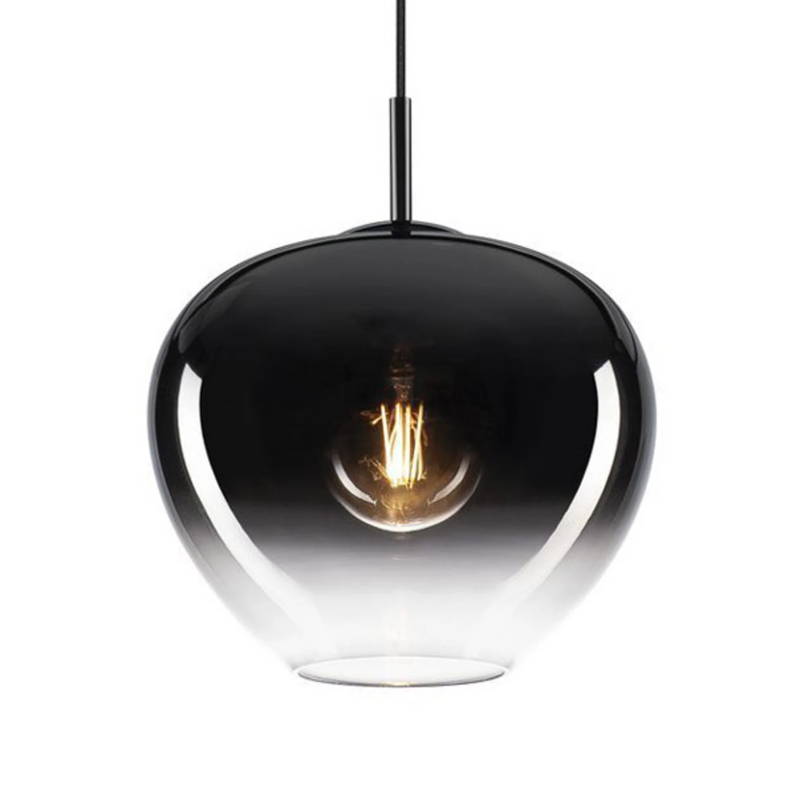 Smoked glass globe pendant